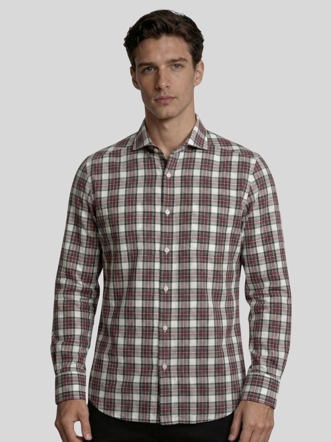 Camicia-bianca-quadri-Davidson-6105-primopiano