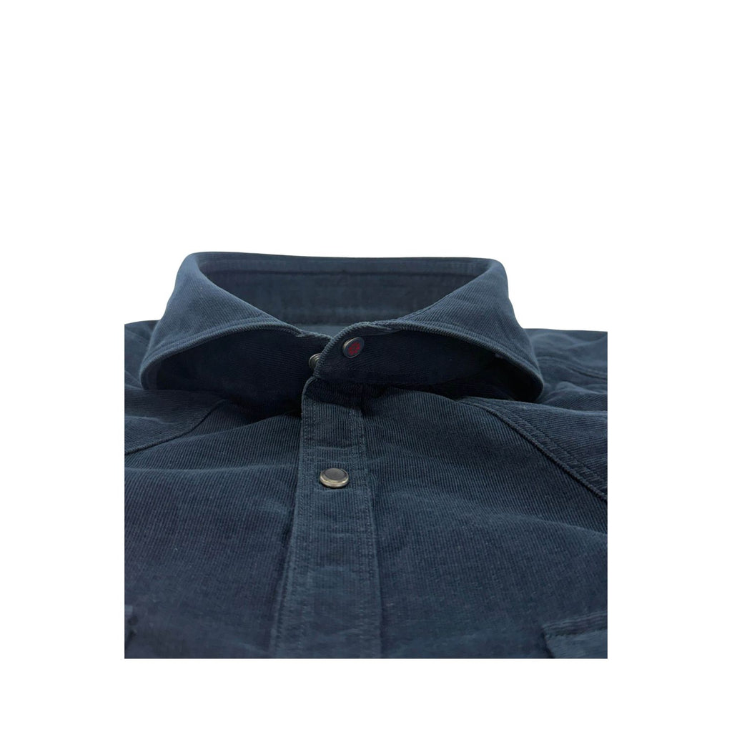 Camicia-bluscuro-velluto-Rbaddy-6507/05-collo