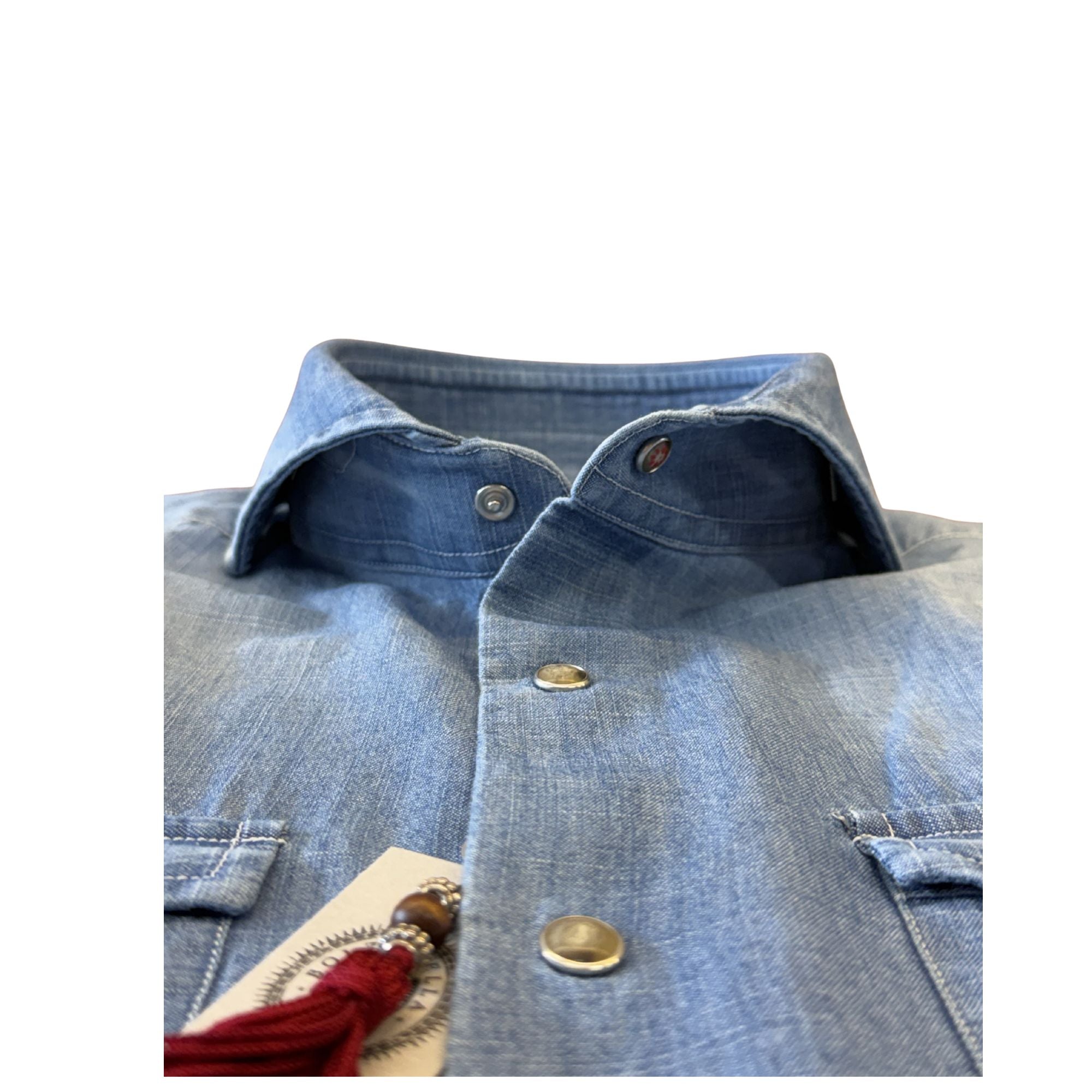 Camicia-celeste-Denim-Will-DEN111/01-collo