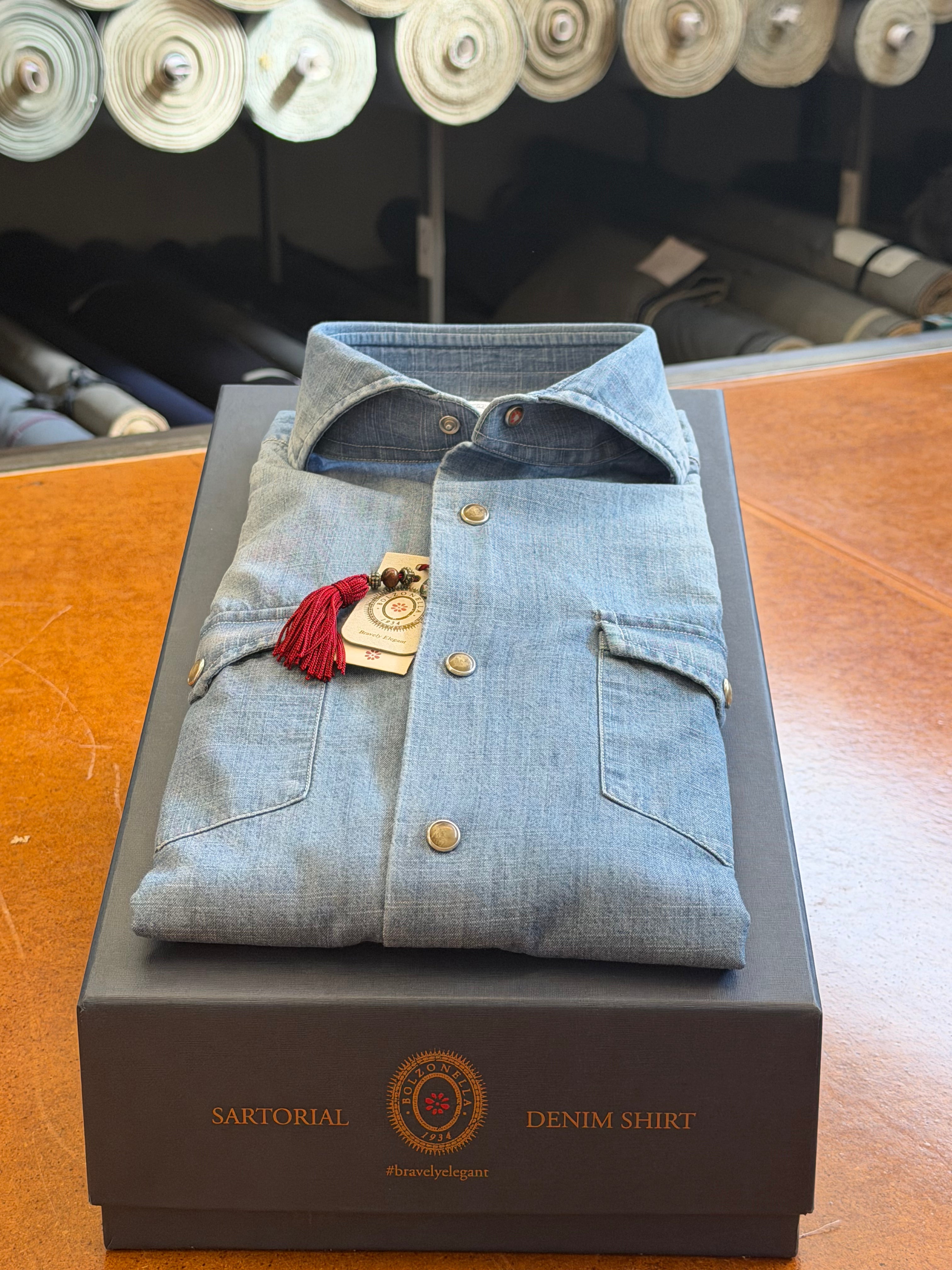 Camicia-celeste-Denim-Will-DEN111/01-piegata