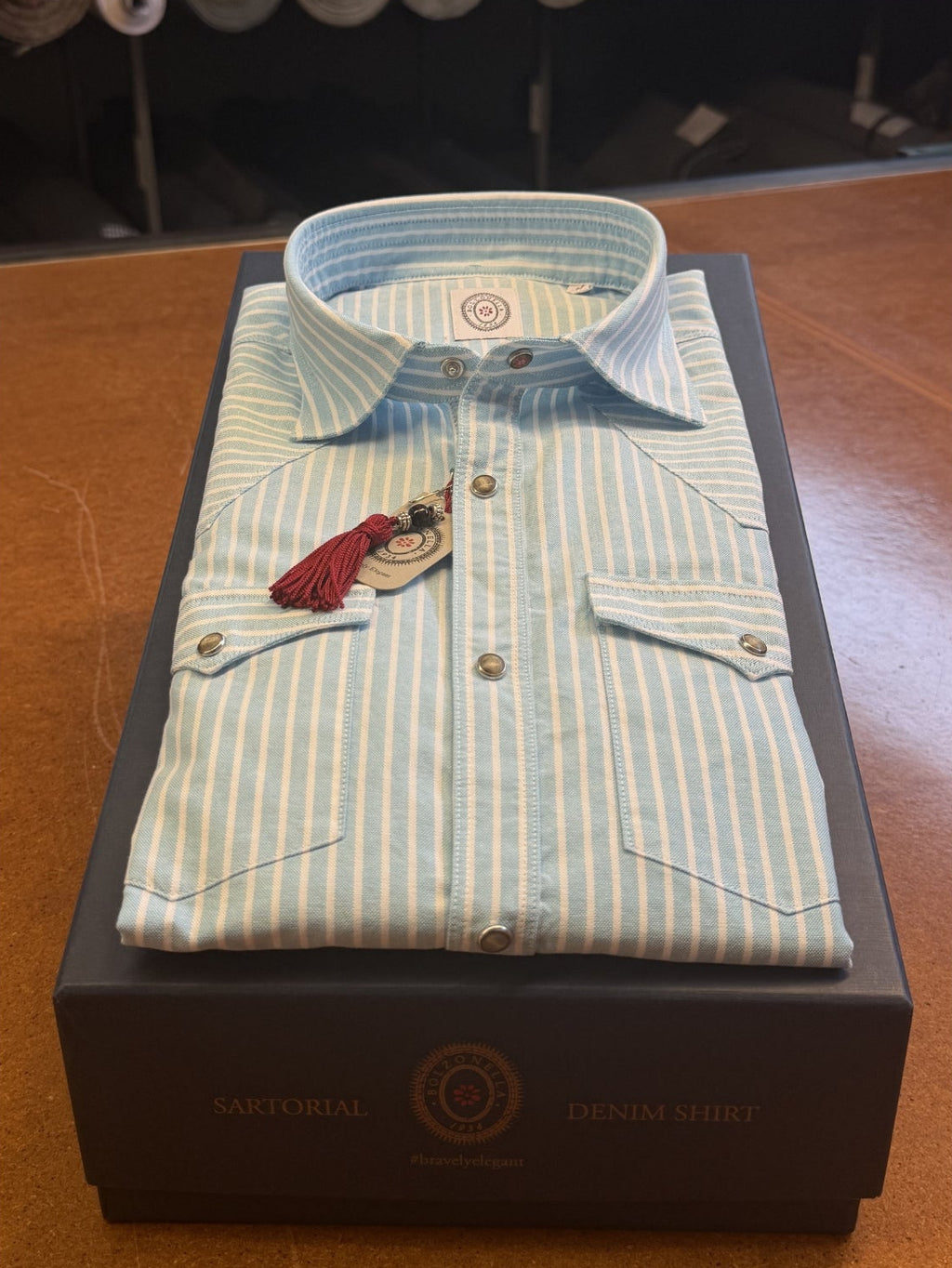 Camicia-righe-biancoazzurra-Baddy-3108/03-piegata