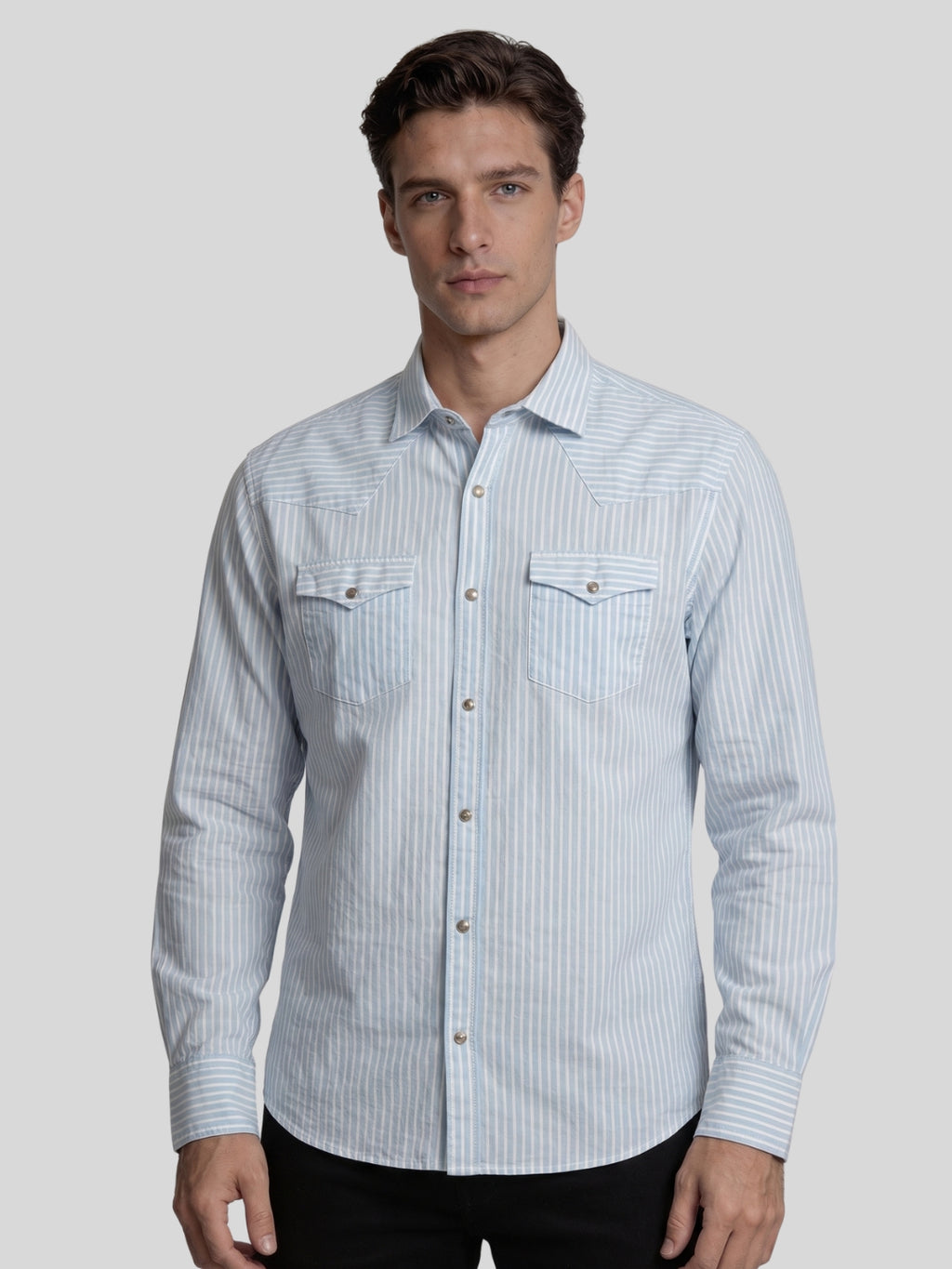 Camicia-righe-biancoazzurra-Baddy-3108/03-primopiano