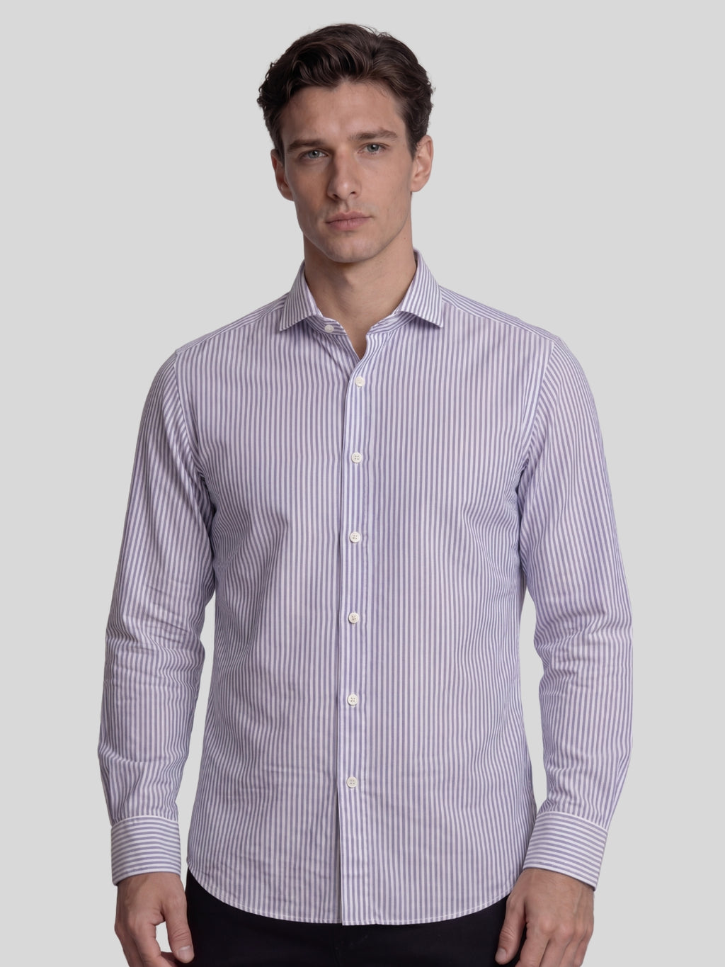 Camicia-righe-biancoazzurre-Norton-5000/6200-primopiano