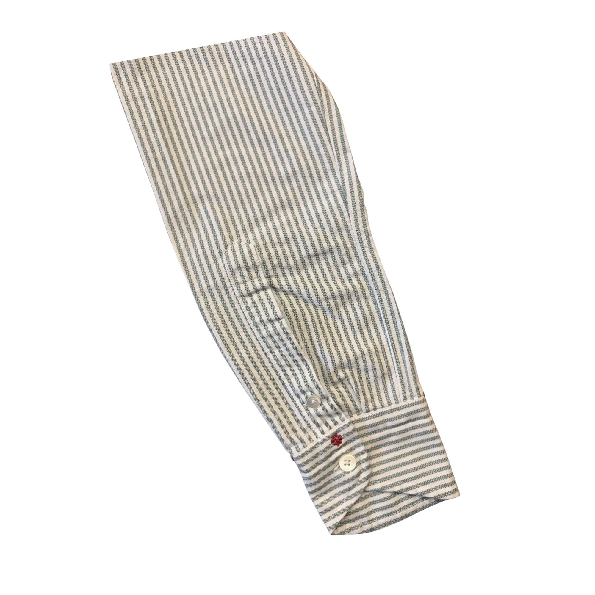 Camicia-righe-biancoverde-Norton-5000/4203-polso