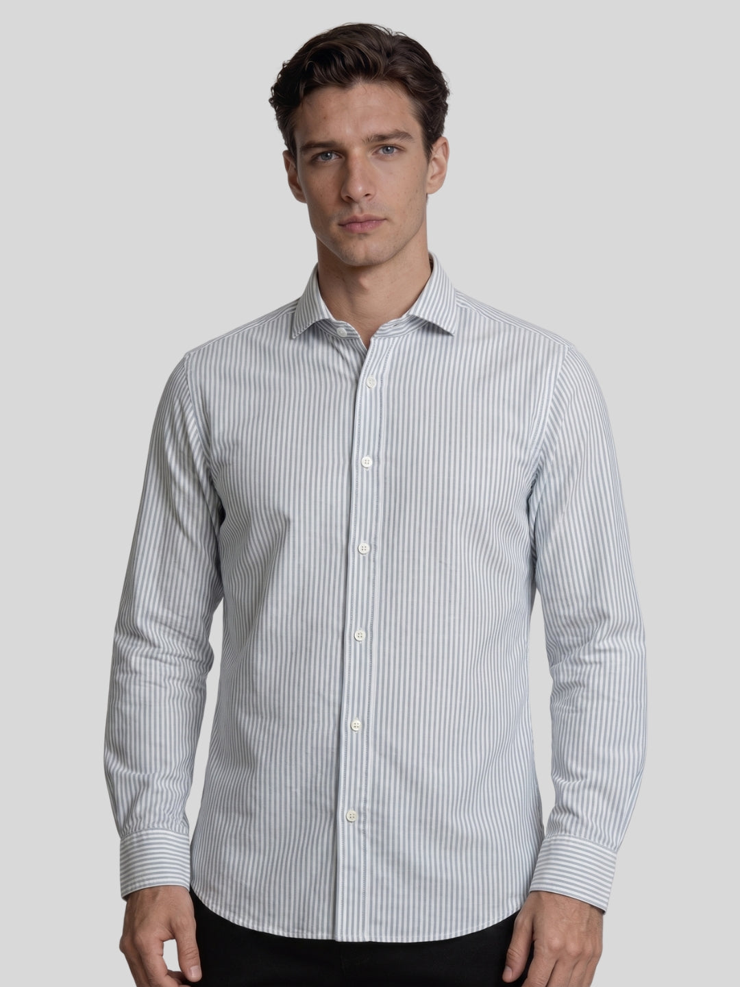 Camicia-righe-biancoverde-Norton-5000/4203-primopiano