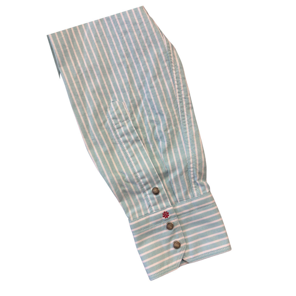 Camicia-righe-verdeacqua-Baddy-3108/01-polso